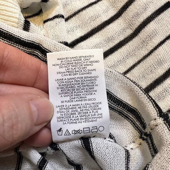 Cabi Captain Black and White Asymmetrical Stripe Tunic Long Sleeve Top Small EUC - Picture 9 of 9